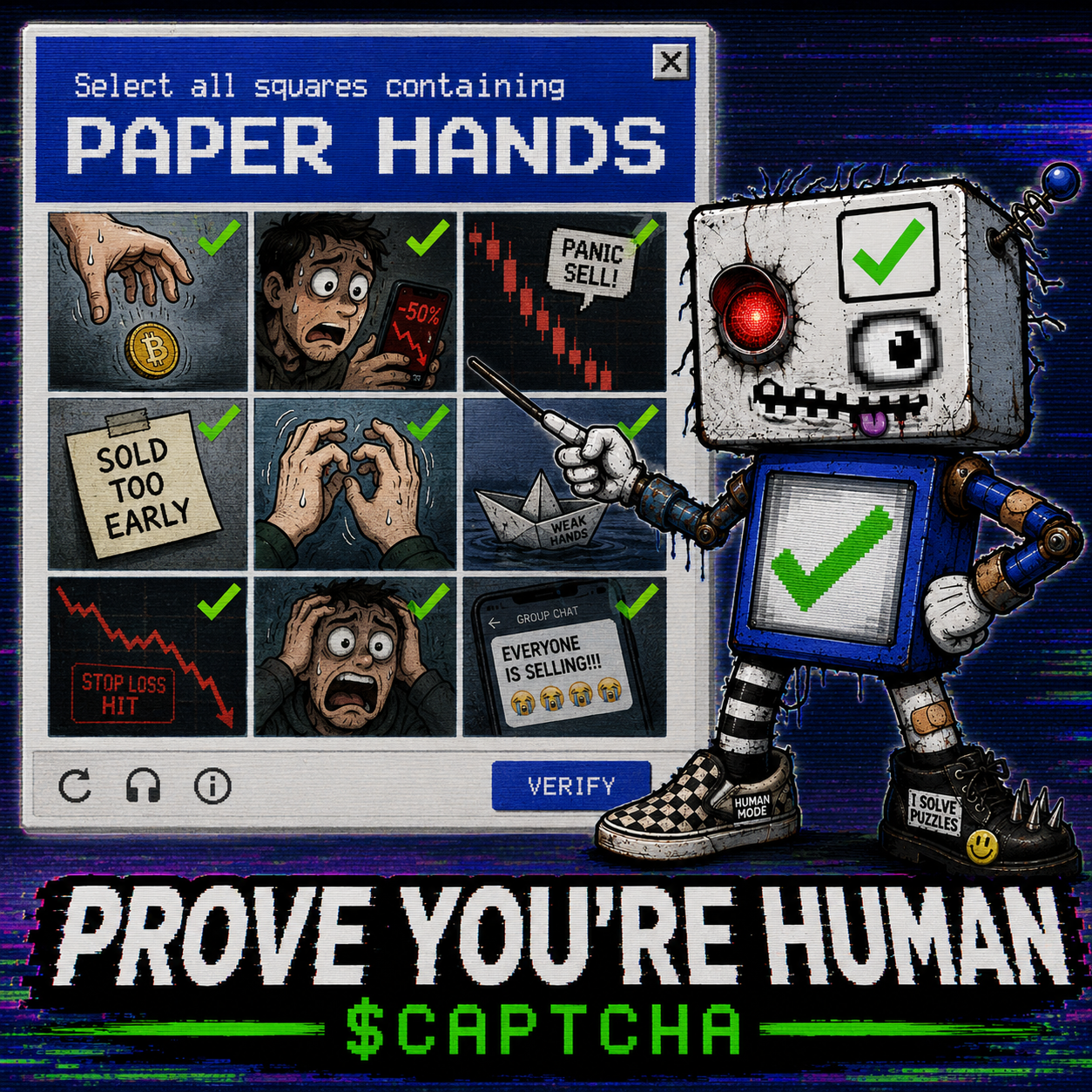 Select all squares containing paper hands meme